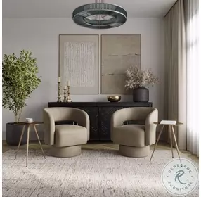 Sutton Sand Upholstered Swivel Accent Chair