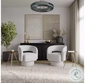 Sutton Natural Upholstered Swivel Accent Chair