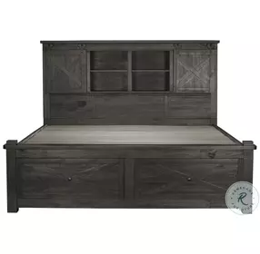 Sun Valley Charcoal Bookcase Storage Bedroom Set