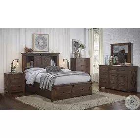 Sun Valley Rustic Timber 9 Drawer Dresser with Mirror