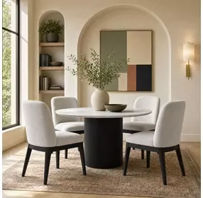 Sutton White Upholstered Dining Side Chair Set of 2