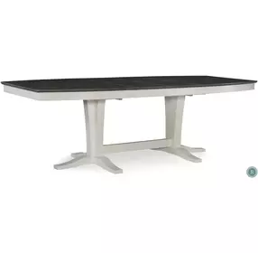 Cosmopolitan White and Gray Milano Double Pedestal Extendable Dining Room Set