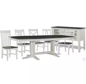 Cosmopolitan Gray and White Tall Mission Dining Chair Set of 2