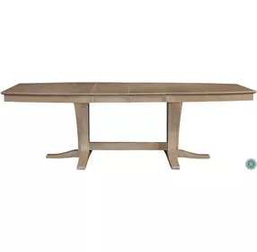 Cosmopolitan Taupe Gray Milano Double Pedestal Extendable Dining Room Set