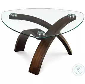 Elegance Hazelnut Pie Shaped Cocktail Table