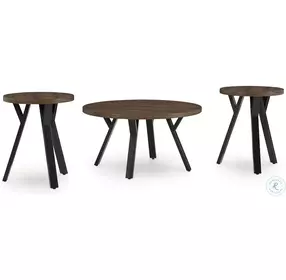 Elbrynn Brown and Black Occasional Table Set