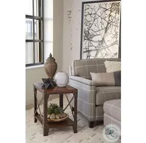 Pinebrook Distressed Natural Pine Rectangular End Table