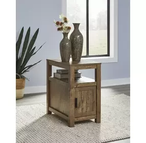 Fendenmore Brown Rectangular Chairside End Table with USB Charging