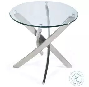 Zila Brushed Nickel Round End Table