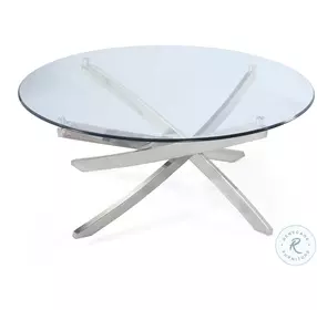 Zila Brushed Nickel Round Cocktail Table