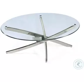 Zila Brushed Nickel Oval Cocktail Table