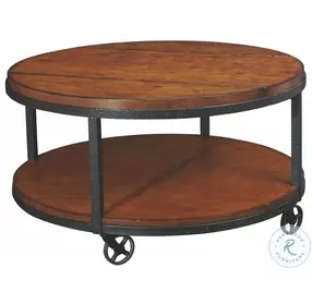 Baja Vintage Umber And Black Round Occasional Table Set