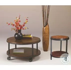 Baja Vintage Umber And Black Round Cocktail Table