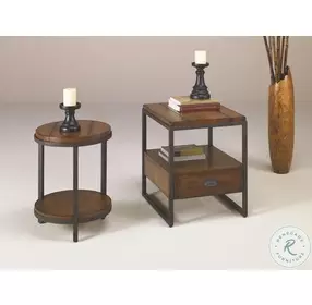 Baja Vintage Umber And Black Rectangular Drawer End Table