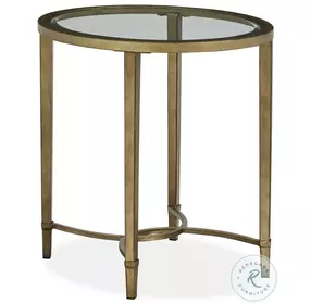 Copia Antiqued Silver with Gold Tint Oval End Table