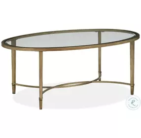 Copia Antiqued Silver with Gold Tint Oval Occasional Table Set