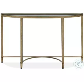 Copia Antiqued Silver with Gold Tint Demilune Sofa Table