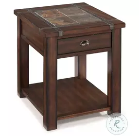 Roanoke Cherry And Slate Rectangular End Table