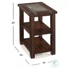 Yorktown Cherry And Slate Rectangular Chairside End Table