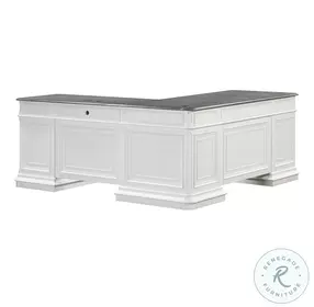 Roanoke White L-Shaped Home Office Set