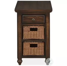Cottage Lane Coffee Wood Rectangular Chairside End Table