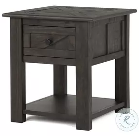 Garrett Weathered Charcoal Wood Rectangular End Table