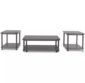 Wilmaden Gray And Black Occasional Table Set