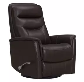 Novara Milan Brown Leather Swivel Glider Recliner