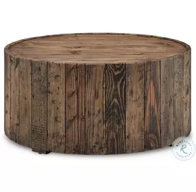 Dakota Rustic Pine Round Occasional Table Set