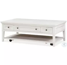 Egret Bay Chalk White Rectangle Castered Occasional Table Set