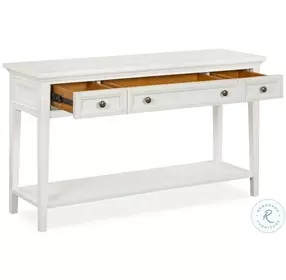 Egret Bay Chalk White Rectangle Sofa Table