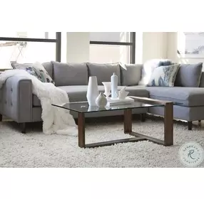 Bristow Acorn Glass Rectangular Cocktail Table