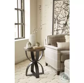 Bowden Rustic Honey And Distressed Iron Round Accent Table