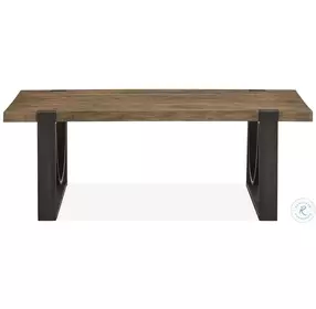 Bowden Rustic Honey And Distressed Iron Rectangular Cocktail Table