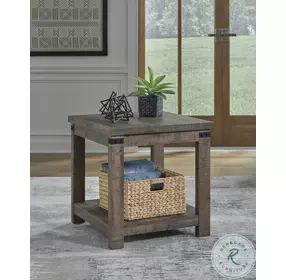 Hollum Rustic Brown Square End Table