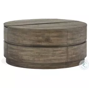 Bradford Tobacco Lift Top Round Occasional Table Set