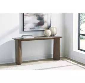 Dontayne Warm Brown and Dark Gray Rectangular Sofa Table