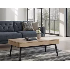 Craftsman Ridge Driftwood and Black Rectangular Sofa Table