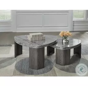 Surmour Gray and Brown Stacked Cocktail Table