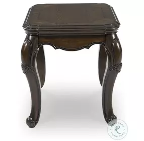 Maylee Dark Brown Rectangular End Table