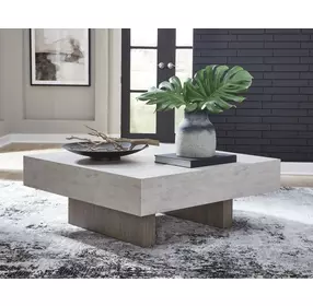 Jorlaina Light Grayish Brown Square Coffee Table
