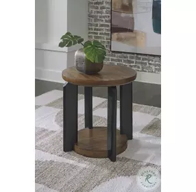 Kraeburn Brown And Black Round End Table