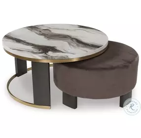 Jazmore Brown And Brass Nesting Occasional Table Set