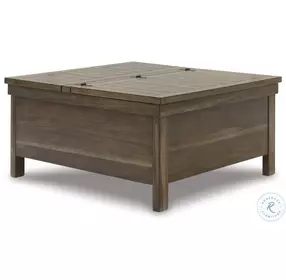 Moriville Grayish Brown Lift Top Occasional Table Set