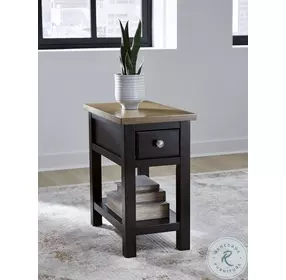 Drazmine Light wood And Dark Chocolate Chairside Table