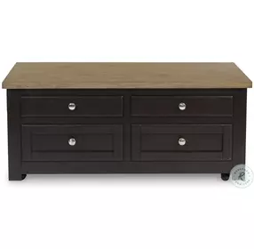 Drazmine Light wood And Dark Chocolate Lift Top Occasional Table Set