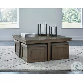 Boardernest Brown Coffee Table With 4 Stools