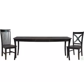 Cosmopolitan Coal and Black Salerno Butterfly Extendable Dining Table
