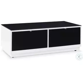 Gardoni High Gloss White And Black Rectangular Occasional Table Set