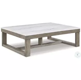 Loyaska Natural Ivory And Grayish Brown Occasional Table Set